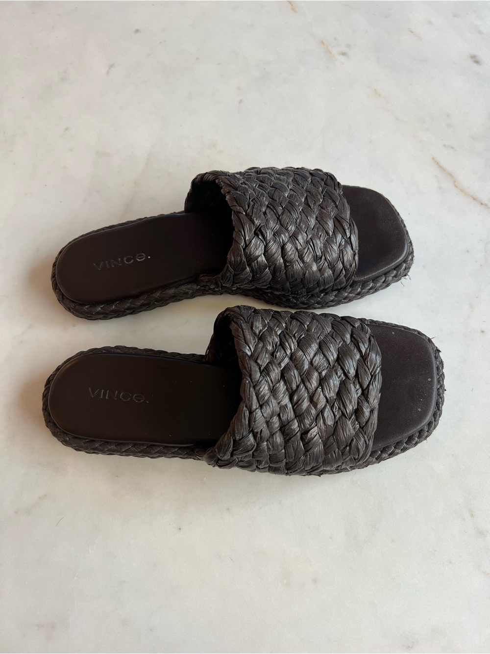 Vince Braided Slide Sandals in Dark Brown (Size 36.5) - Picture 2 of 4